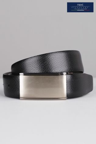 Black/Tan Signature Italian Reversible Leather Belt